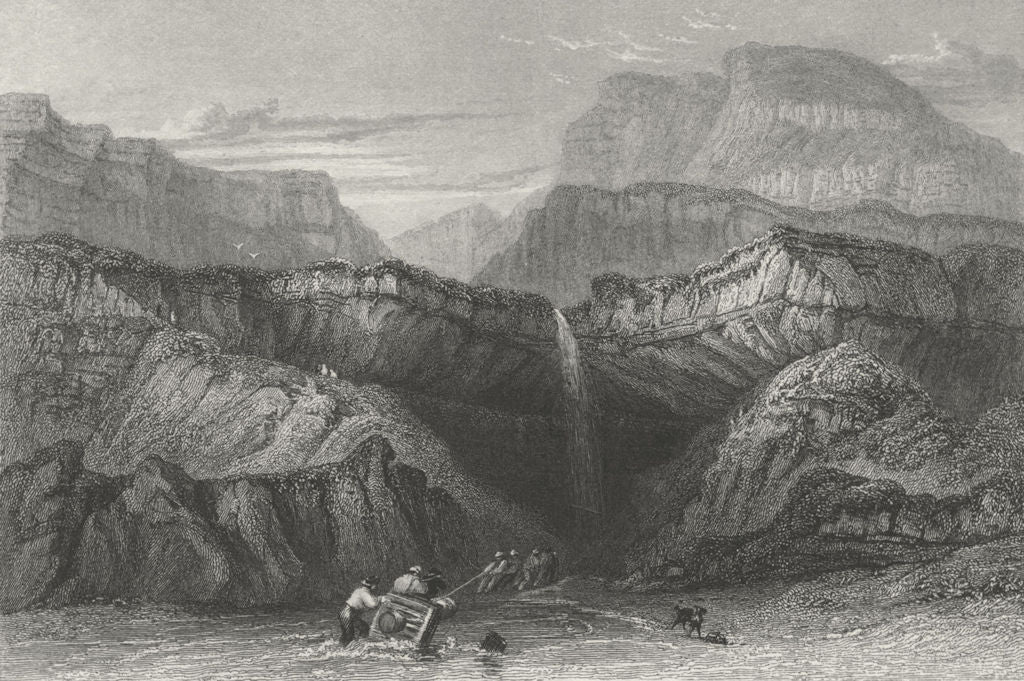 IOW. Blackgang Chine-Bartlett c1840 old antique vintage print picture